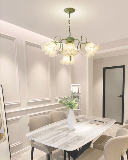 Diff Tole Flower Glass Chandelier-DF2307