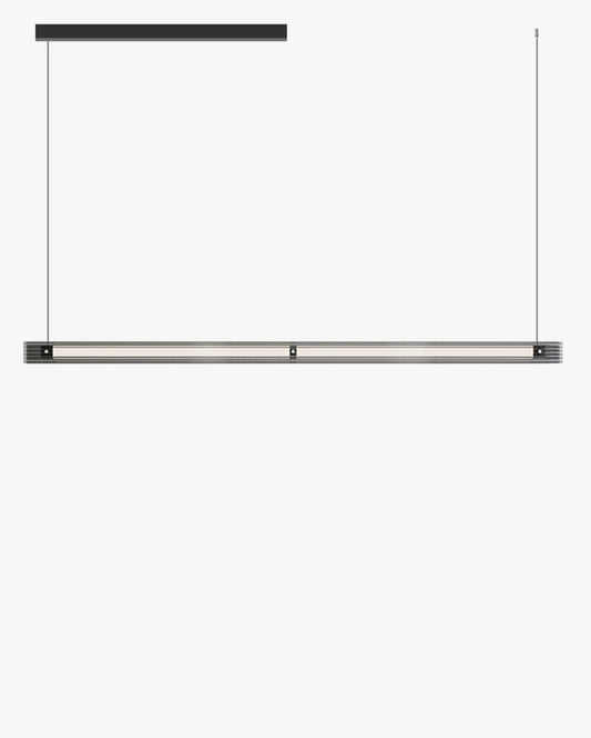 Diff Black Ribbed Glass Linear Pendant Light-DF2308