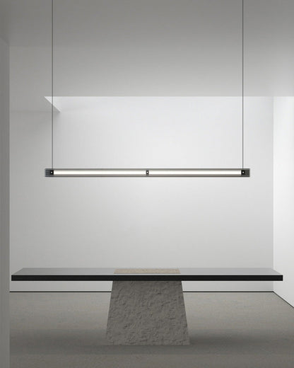 Diff Black Ribbed Glass Linear Pendant Light-DF2308