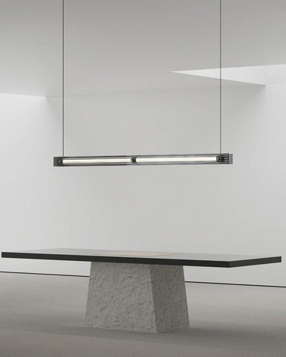 Diff Black Ribbed Glass Linear Pendant Light-DF2308