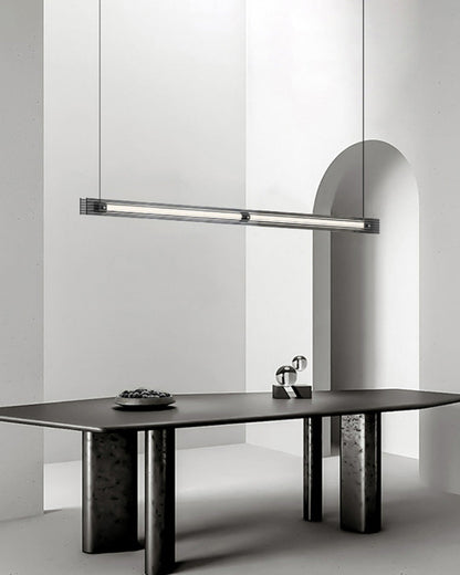 Diff Black Ribbed Glass Linear Pendant Light-DF2308
