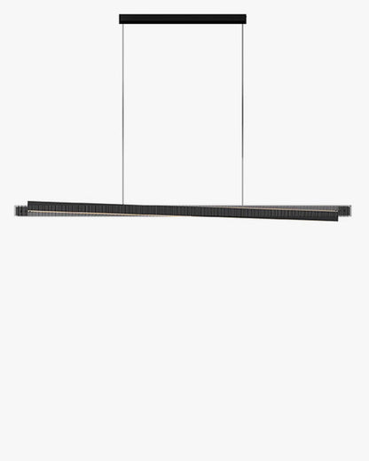 Diff Black Fluted Glass Linear Pendant Light-DF2310