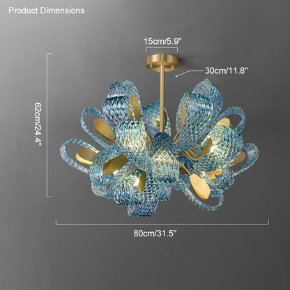 Diff Peacock Leaf Glass Chandelier-DF2213