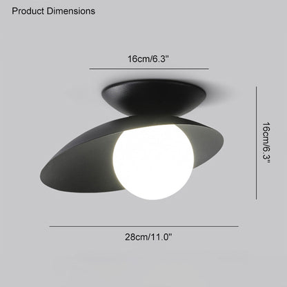 Diff Frosted Glass Globe Asymmetrical Ceiling Light-DF1021