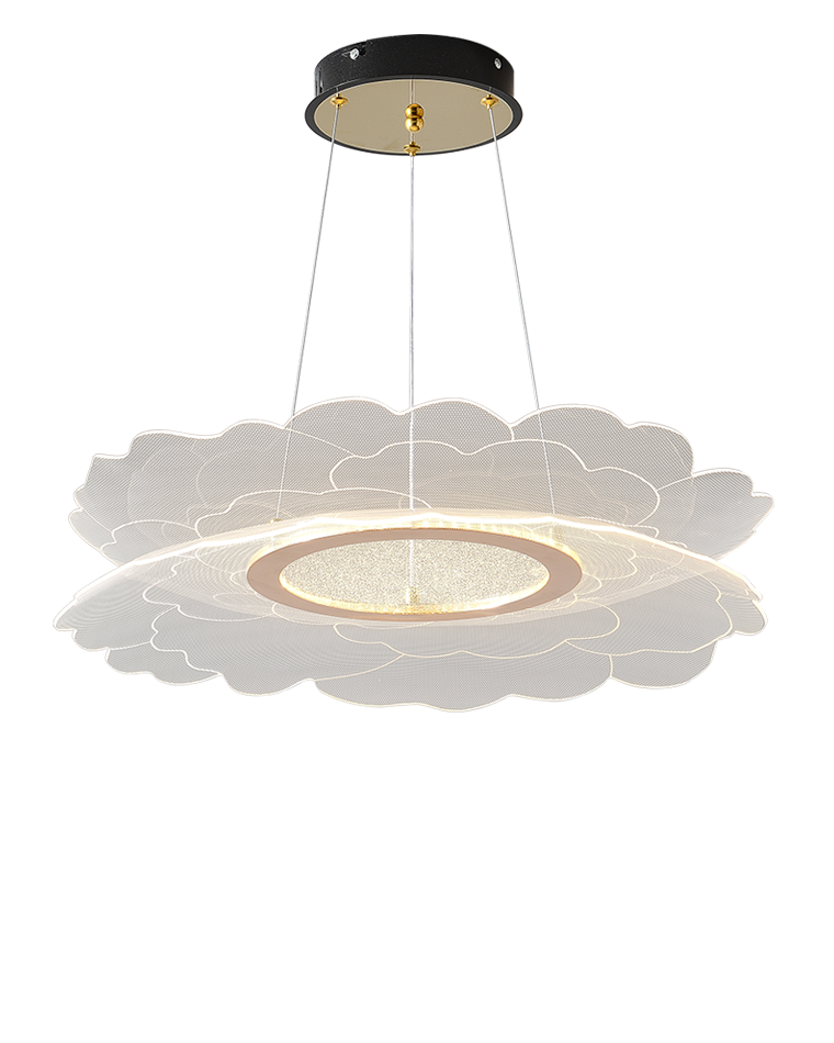 Diff Champagne Gold Acrylic Flower Chandelier-DF2275