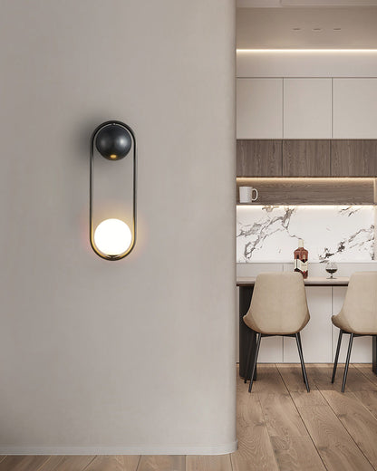Diff Milk Glass Globe Brass Wall Sconce-DF6098