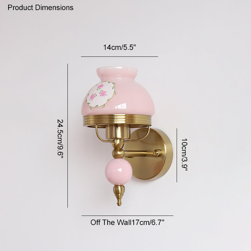 Diff French Pink Glass Wall Sconce-DF6046