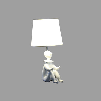 21.25" White Modern Clown Phone Holder Resin Table Lamp