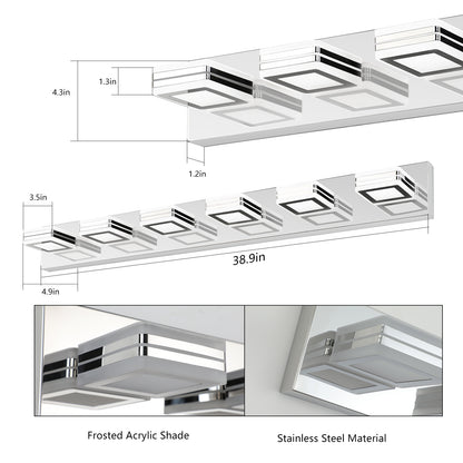6-Lights Acrylic Modern Chrome Makeup Mirror Light-DG2029