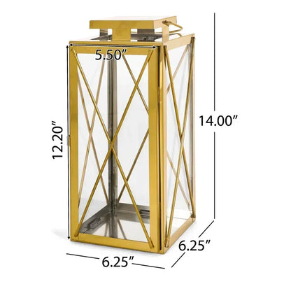 DEBORAH 14"H STAINLESS STEEL LANTERN