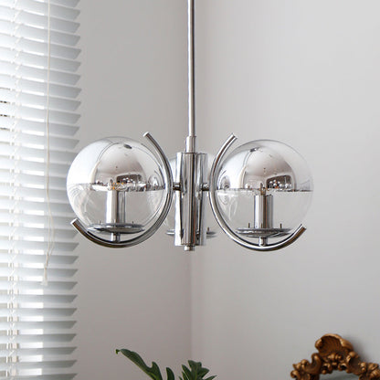 Diff 1920s Chrome Glass Chandelier-DF2306