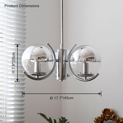 Diff 1920s Chrome Glass Chandelier-DF2306