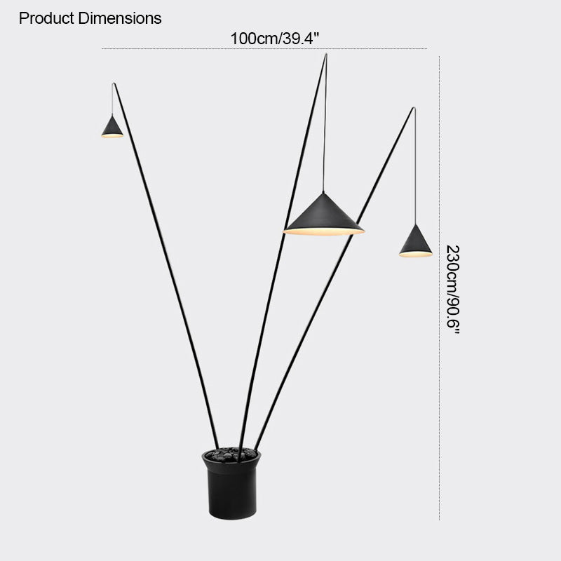 Diff 3-light Overhanging Floor Lamp-DF7031