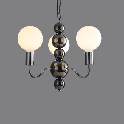 Diff Milk Glass Globe Black Arm Chandelier-DF2173