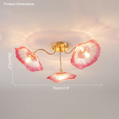 Diff Lotus Leaf Flower Flush Mount Ceiling Light-DF1026