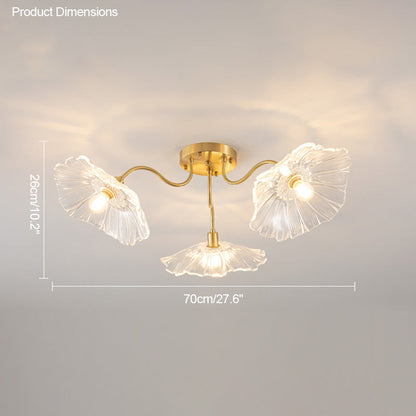 Diff Lotus Leaf Flower Flush Mount Ceiling Light-DF1026