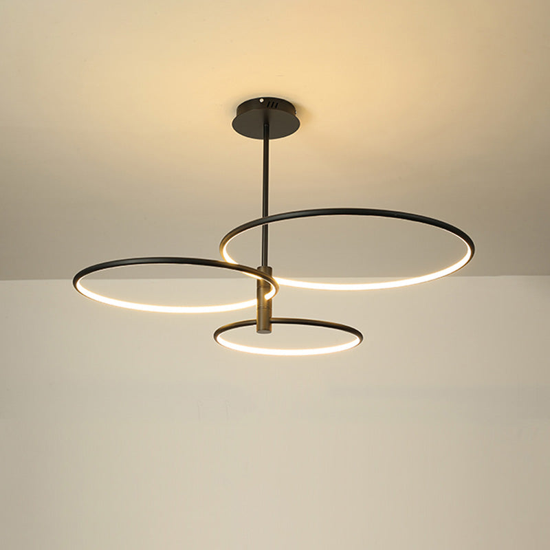 Diff 3 Black LED Rings Chandelier-DF2179