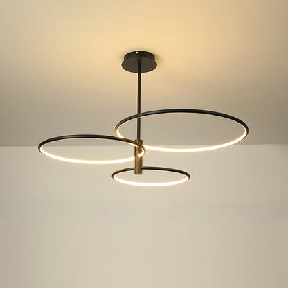 Diff 3 Black LED Rings Chandelier-DF2179