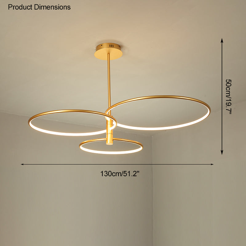 Diff 3 Black LED Rings Chandelier-DF2179