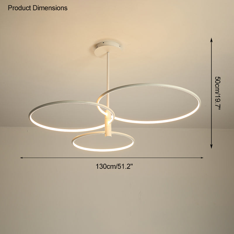 Diff 3 Black LED Rings Chandelier-DF2179
