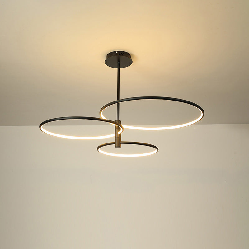 Diff 3 Black LED Rings Chandelier-DF2179