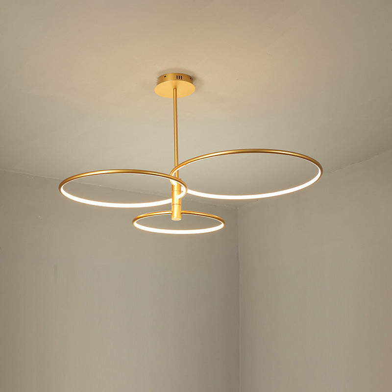 Diff 3 Black LED Rings Chandelier-DF2179