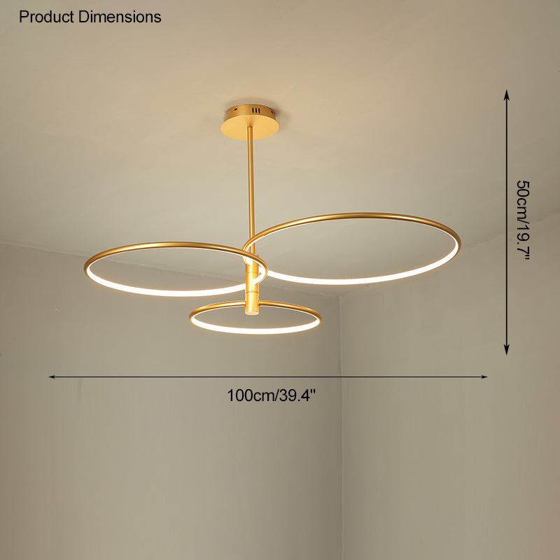 Diff 3 Black LED Rings Chandelier-DF2179