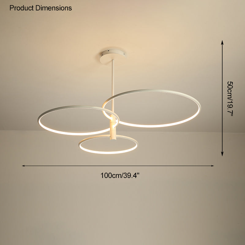 Diff 3 Black LED Rings Chandelier-DF2179