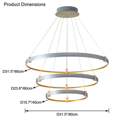 Diff Grey Tiered Circular Led Chandelier-DF2269