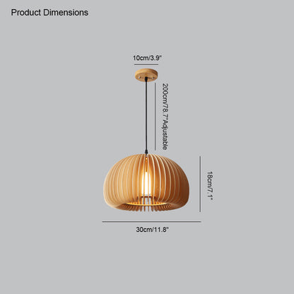 Diff Pumpkin Wood Pendant Light-DF2105