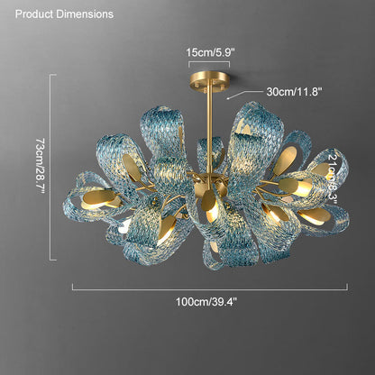 Diff Peacock Leaf Glass Chandelier-DF2213