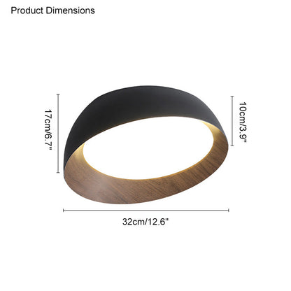 Diff Wood Grain Asymmetrical Flush Mount Ceiling Light-DF1016