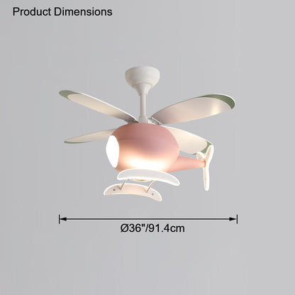 Diff 36" Remote Airplane Ceiling Fan with Dimmable Light-DF5007