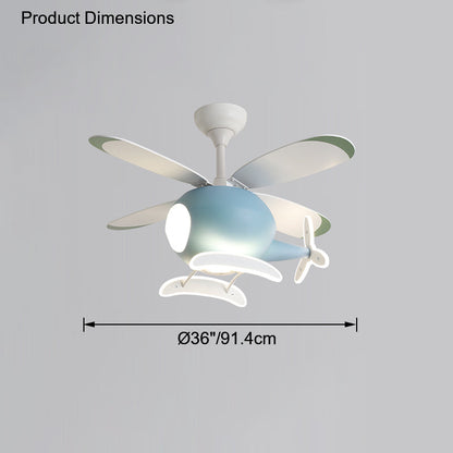 Diff 36" Remote Airplane Ceiling Fan with Dimmable Light-DF5007