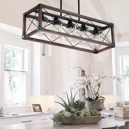 5-Light Retro Farmhouse Chandelier -DG2005