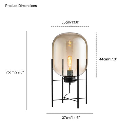 Diff Smoked Glass Lantern Table Lamp-DF8012