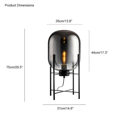 Diff Smoked Glass Lantern Table Lamp-DF8012
