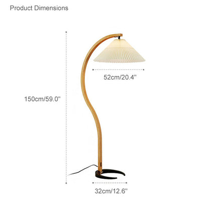Diff Pleated Gooseneck Floor Lamp-DF7013