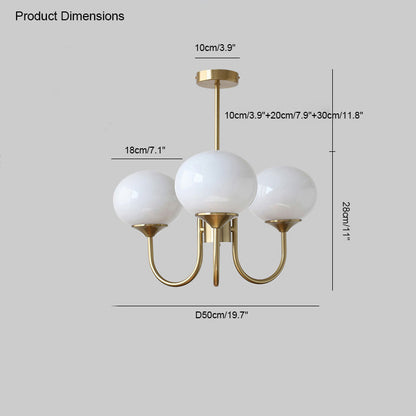 Diff Pink Glass Globe Arm Chandelier-DF2052