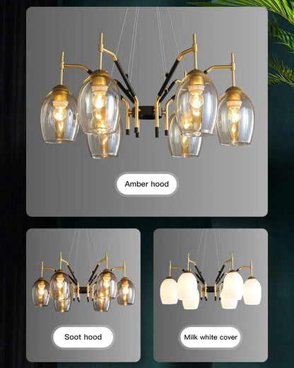 Diff Glass Bell Chandelier-DF2260