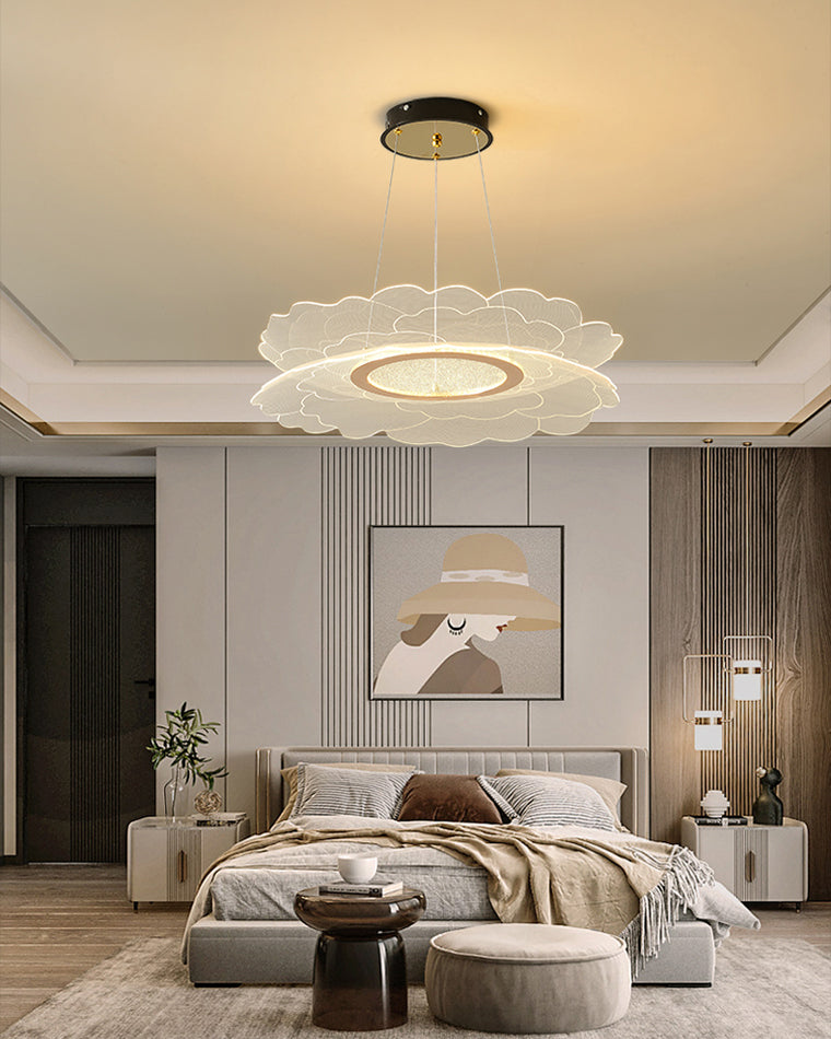 Diff Champagne Gold Acrylic Flower Chandelier-DF2275