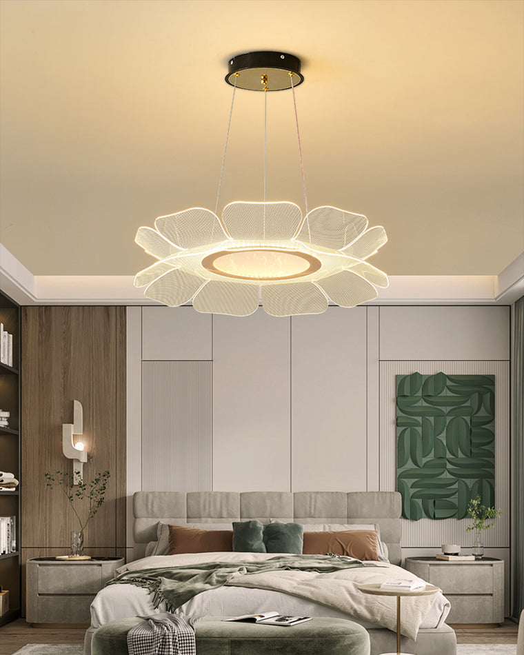 Diff Champagne Gold Acrylic Flower Chandelier-DF2275