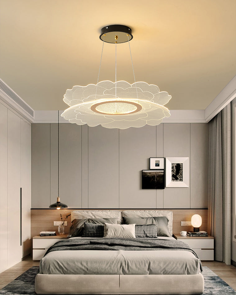 Diff Champagne Gold Acrylic Flower Chandelier-DF2275