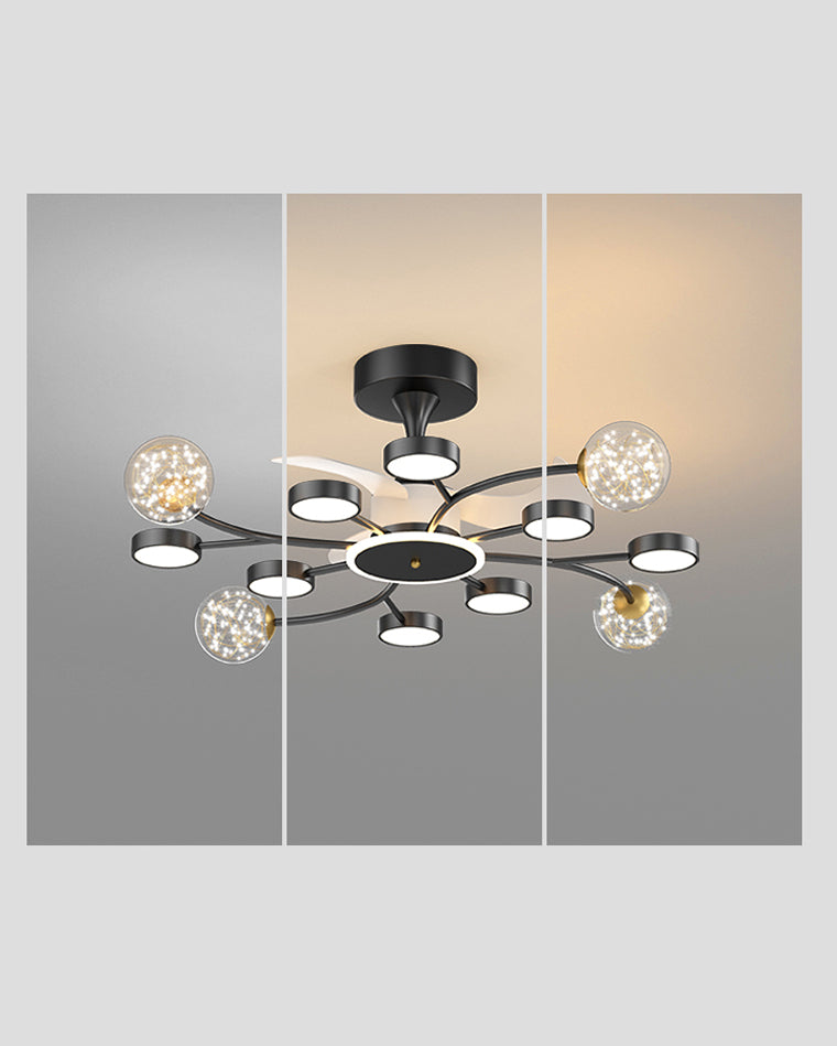 Diff Invisible Ceiling Fan Chandelier with Remote-DF5046