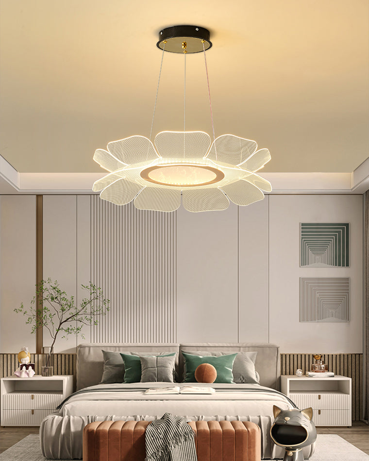 Diff Champagne Gold Acrylic Flower Chandelier-DF2275