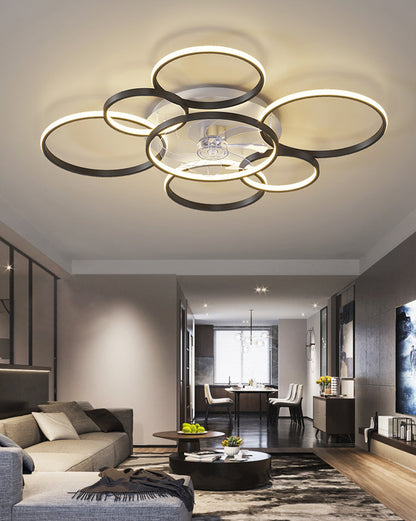 Diff Low Profile Ceiling Fan Chandelier with Remote-DF5050