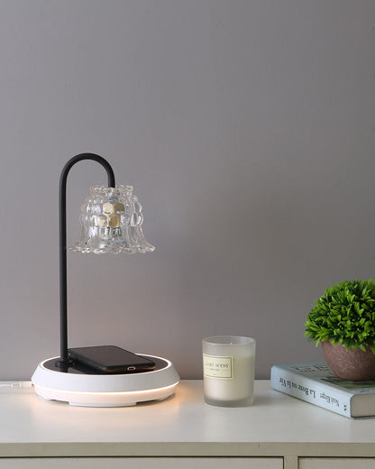 Diff Dimmable Touch Small Glass Table Lamp with Wireless Charger-DF8046