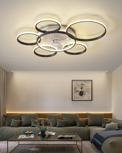 Diff Low Profile Ceiling Fan Chandelier with Remote-DF5050