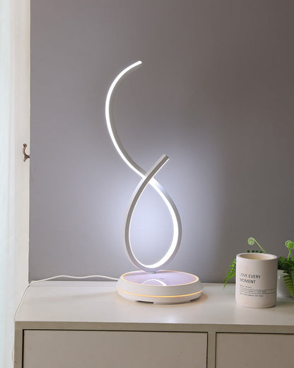 Diff Dimmable Infinity Sculptural Table Lamp with Wireless Charger-DF8043