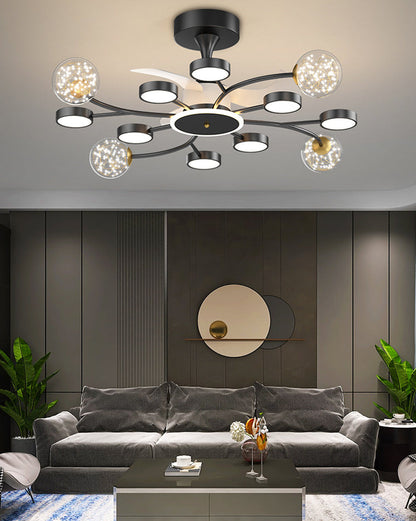 Diff Invisible Ceiling Fan Chandelier with Remote-DF5046
